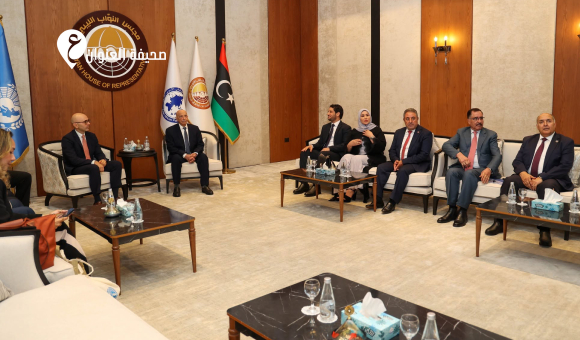 المستشار صالح يبحث مع رئيس الجمعية البرلمانية للبحر المتوسط تعزيز التعاون البرلماني - psd elenwan 2 25
