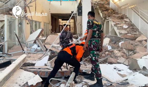 زلزال قوي يهز شرق إندونيسيا ويخلف 38 قتيلا - psd elenwan 2026 08 15T135413.588
